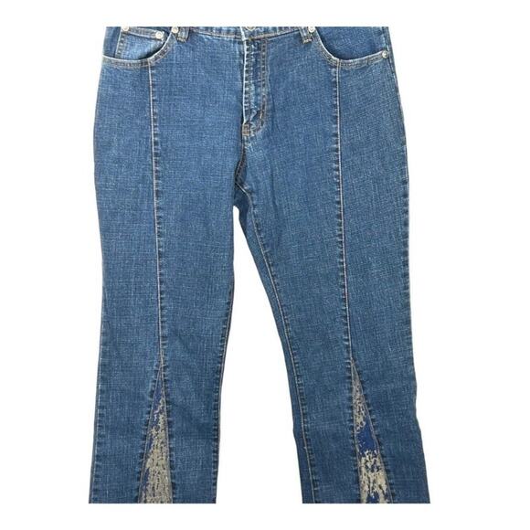 Rare Vintage Younique Y2K Embellished Velvet Flare Jeans | Low Rise | Size 13 - Picture 9 of 16